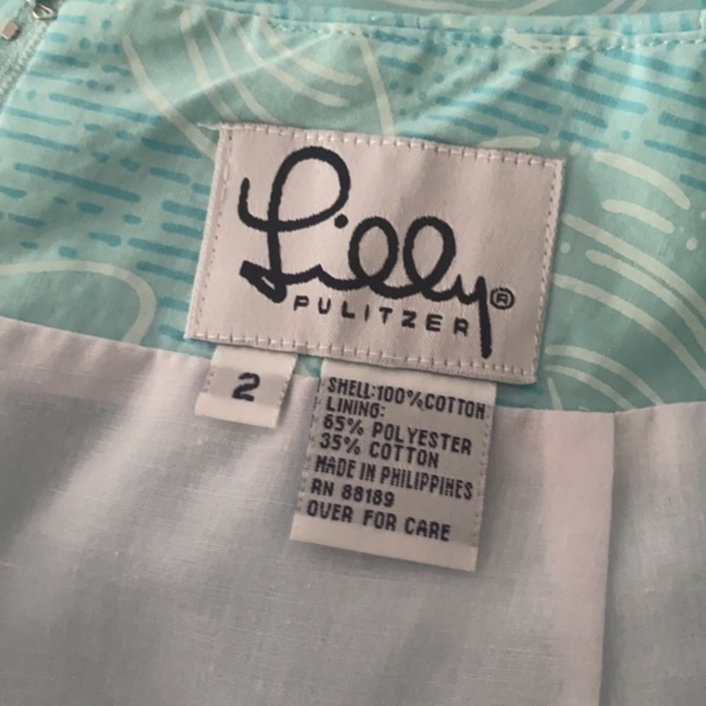 Lilly Pulitzer Blue Shell Pattern Fully Lined Ski… - image 7